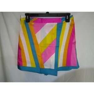 JB by Julie Brown Pink Yellow Teal Striped Skort